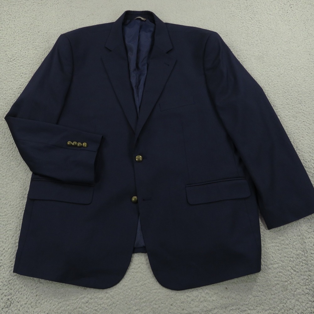 Oak Hill Blazer 50L Navy Brass Buttons Mens Sport Coat Jacket Preppy Office DXL